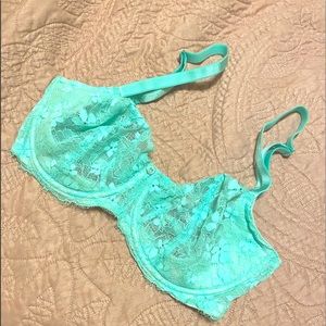Victoria’s Secret Aqua Lace Bra 34DDD
